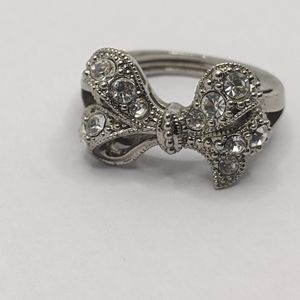 NVC silver plated bow tie ring